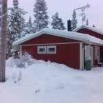 Visninghshus i Pajala Kulo snörasskydd på framsidan - ej på baksidan