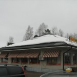 Snörasskydd för plåttak - Snösmältning pågår - Shell Varikko 2011-04-02